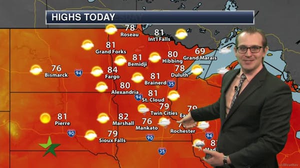 Afternoon forecast: 79, clouds and sun, stray sprinkles?