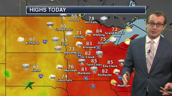 Afternoon forecast: 85, threat of heavy rain afternoon