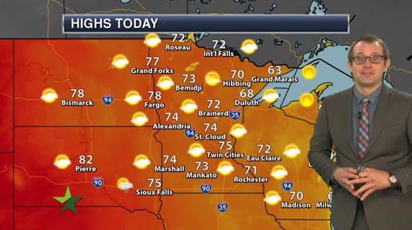 Afternoon forecast: Sunny and gorgeous; high 75