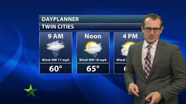 Afternoon forecast: 71, stray showers, breezy, clearing skies