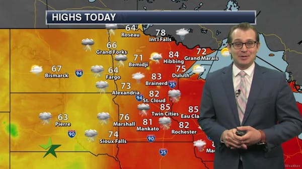 Morning forecast: Partly sunny start, then heavy rain moves in; high 85