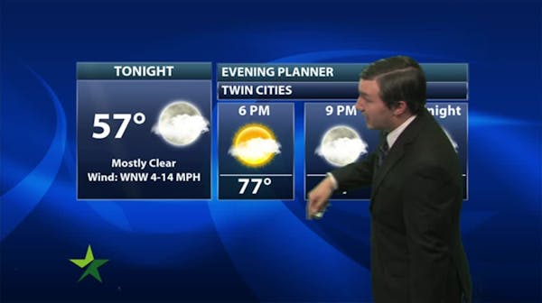 Evening forecast: Low of 58 and cloudy ahead of a pleasant Friday