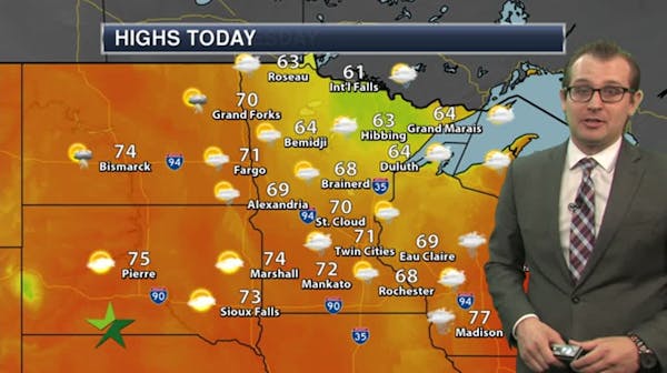 Evening forecast: Low of 56, with more clouds and increasingly windy