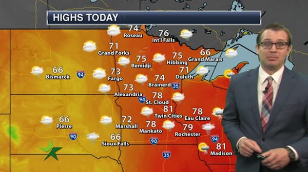 Morning forecast: Warm, damp with showers, high 81