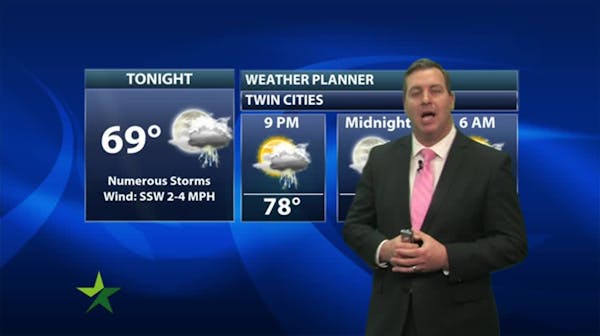 Evening forecast: Scattered showers, some with heavy rain