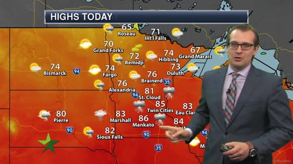 Evening forecast: T-storms then mostly cloudy