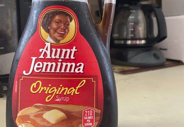 A bottle of Aunt Jemima syrup sits on a counter, Wednesday, June 17, 2020 in White Plains, N.Y. Pepsico is changing the name and marketing image of it