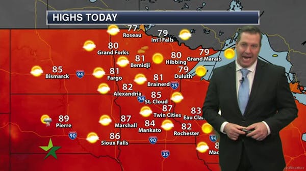 Morning forecast: Sunny with a high of 86