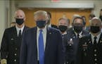 Trump wears mask in public for first time