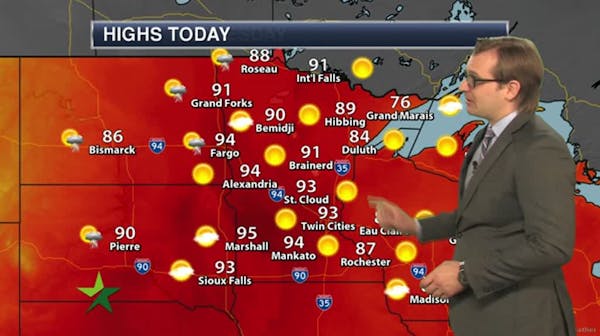 Morning forecast: Hot and sunny again; high 93