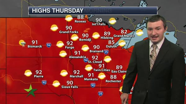 Evening forecast: Low of 70, with more clouds to go with humidity