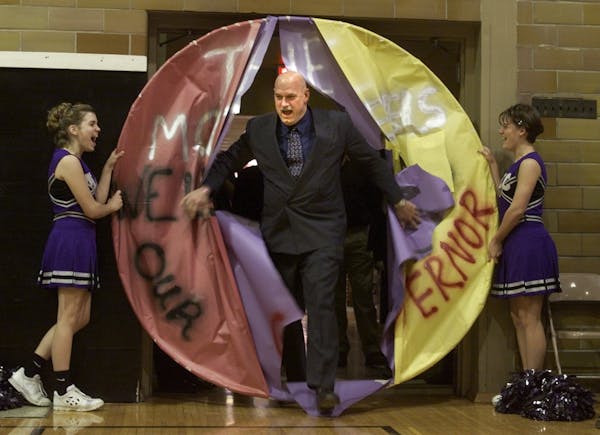 In 2000, then-Minnesota Gov. Jesse Ventura entered a packed gym at Murray County Central by going through a large paper hoop reading, "THE MCC REBELS 