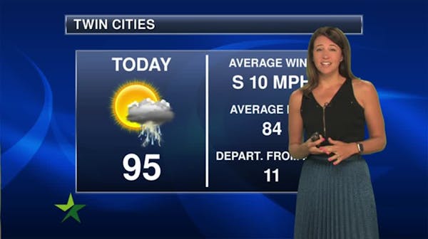 Afternoon forecast: Mid-90s, excessive heat warning, risk severe storms evening