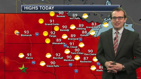 Morning forecast: More heat, humidity; high 90