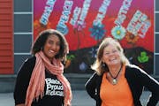 Crixell Shell, left, and Donna Minter joined forces through Minnesota Peacebuilding Leadership Institute. “People need the language” to talk about