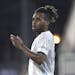 Minnesota United forward Raheem Edwards was a second-half substitution against Sporting Kansas City on Sunday, and he kept the ball alive with work th