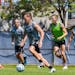 Minnesota United's Robin Lod moved with the ball during the team's full training session on June 17, the first since the coronavirus pandemic shutdown