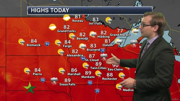 Morning forecast: Chance of showers, storms; high 89