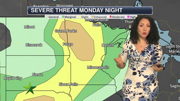 Evening forecast: Showers and thunderstorms, mainly after midnight