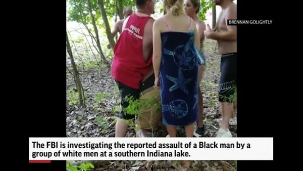 Video shows Black man pinned against tree in Indiana
