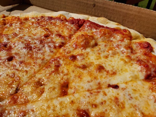 Cheese pizza from ElMar's New York Pizza in Plymouth.
