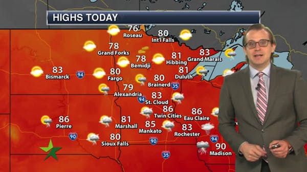Forecast: Rain and storms exit; still warm, high 86