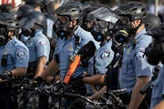 Minneapolis Police gather en masse as protests continued on May 27.