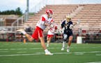 Ty Thureson scores one of his four goals on Thursday night to help Stillwater defeat visiting Chanhassen 21-9. Photo by Korey McDermott, SportsEngine