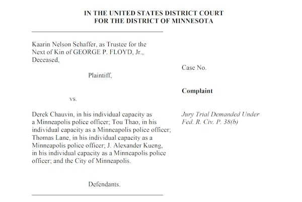 Read the lawsuit filed by family of George Floyd against Minneapolis