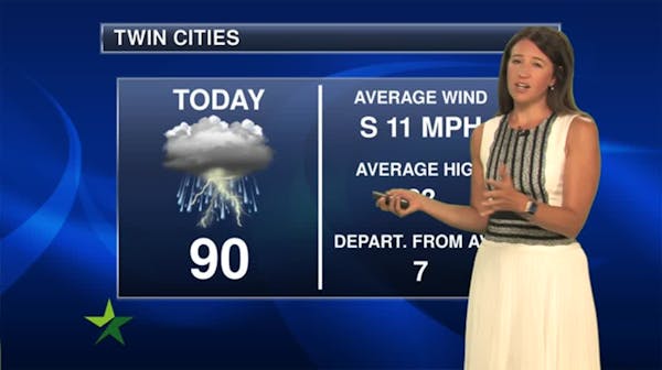 Morning forecast: 90, humid, excessive heat warning, chance of afternoon storms