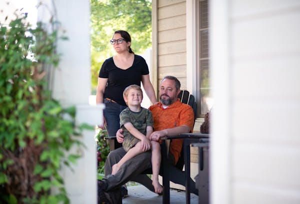 Jeremy and Rebecca Bratsman with Liev, one of their children. Jeremy was laid off in January, but he qualifies for Medicaid because Idaho expanded the