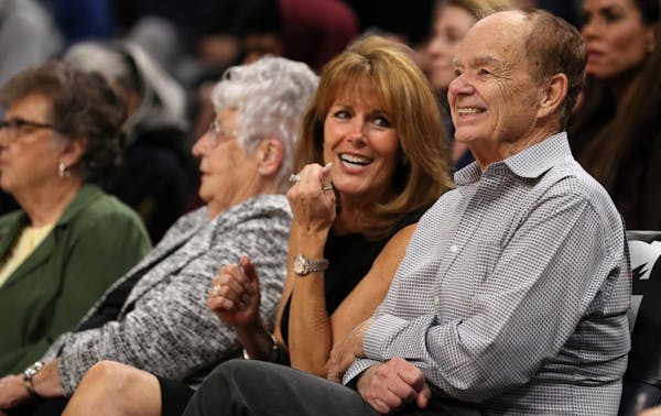 There might not be any NBA in the Twin Cities today if it weren’t for the efforts of Glen Taylor, here watching a Wolves game with wife Becky at Tar
