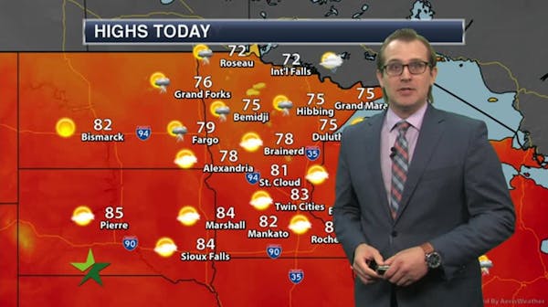 Afternoon forecast: Less humid; high of 83