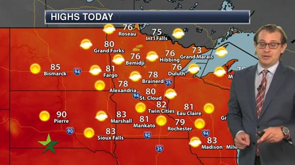 Afternoon forecast: Mostly sunny, less humid; high 82