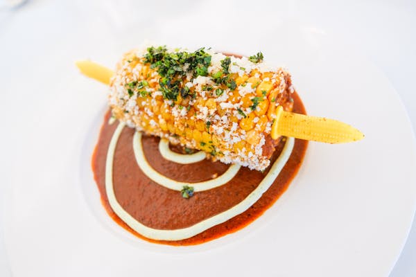 Elote from Travail’s new rooftop cantina.