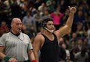 Apple Valley Eagles Gable Steveson wins. ] XAVIER WANG � xavier.wang@startribune.com Game actions from 2017 Section 2AAA Team Wrestling Tournament f
