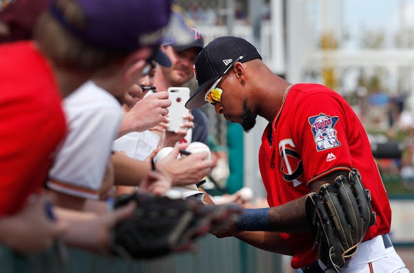 Twins center fielder Byron Buxton signed autographs before the start of a spring training game. Will this be the long-awaited breakout year for him?