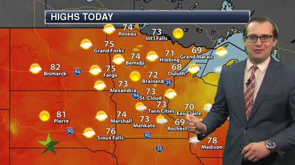 Daily forecast: Cooler and mostly sunny, high 73