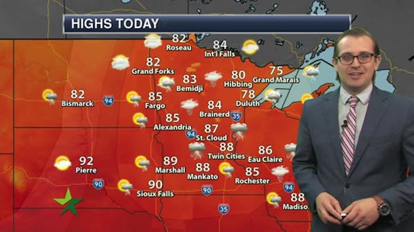 Evening forecast: T-storms, showers