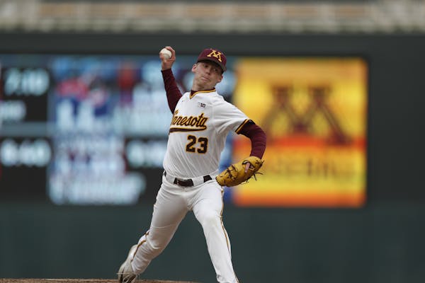 Gophers pitcher Max Meyer at Target Field in 2018