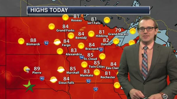 Morning forecast: Mostly sunny, high of 85