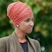 Rep. Ilhan Omar, pictured in August 2020 outside DFL headqurters in St. Paul, Minnesota.