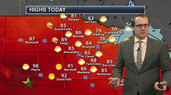 Afternoon forecast: Steamy and 90