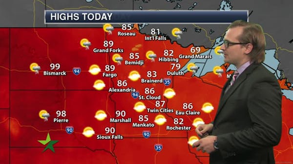 Afternoon forecast: Warmer and more humid; high 87