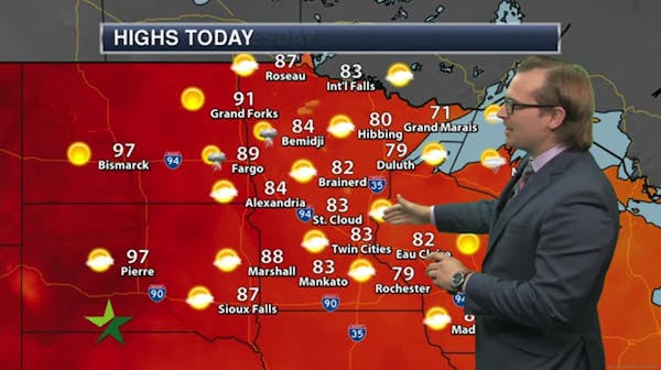 Afternoon forecast: Mostly sunny, warmer; high 83