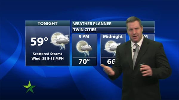 Evening forecast: Chance of showers, thunderstorms after midnight