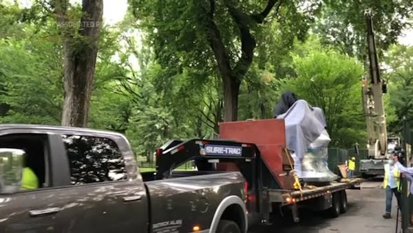 Statue of suffragettes arrives in NYC's Central Park