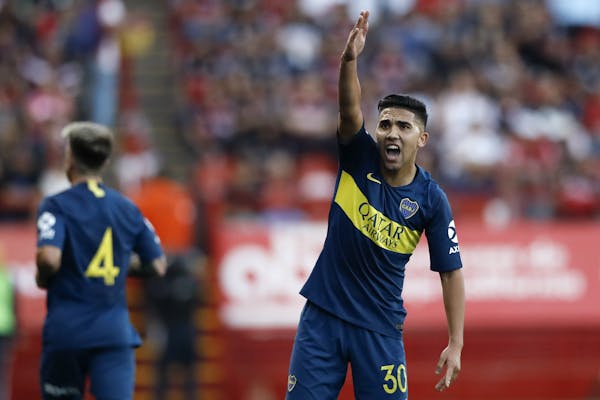 Boca Juniors’s Emanuel Reynoso, right, during a match against Tijuana on July 10, 2019 in Tijuana, Mexico.
