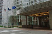 The entrance to the Gonda building at the Mayo Clinic in Rochester.