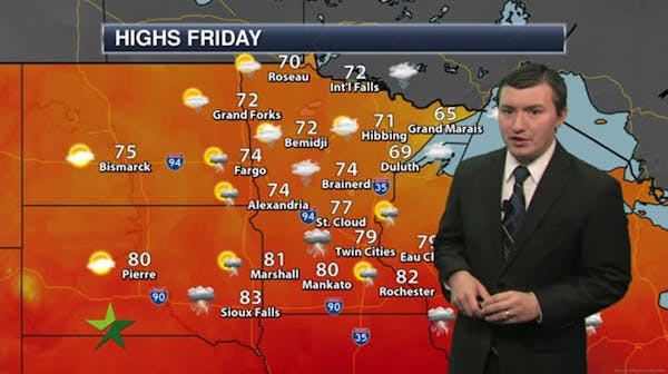 Afternoon forecast: 79, scattered showers; nice weekend ahead